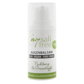 Mysalifree Bio Pomegranate & Evening Primrose Eye Balm – Intensive Anti-Wrinkle Eye Cream for Sensitive Skin, 15 Ml, Global Unique 100% Certified Organic, Organic and Vegan + Free