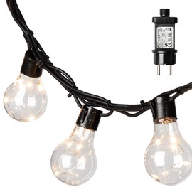 hellum LED Party Lichterkette außen, Lichterkette Glühbirnen warmweiß mit 10 Lampen, beleuchtete Länge 4,5m, 59 lm Partybeleuchtung Zimmer Garten Balkon Party Innen und Außen 577884