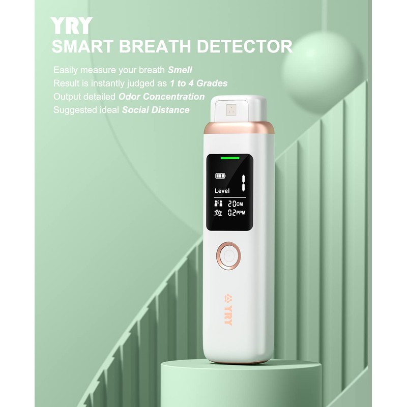 YRY Smart Breath Odor Detector, Portable Halimeter for Bad Breath,
