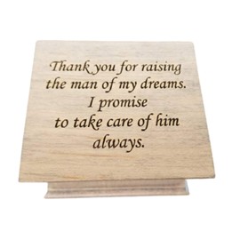 Custom music box with Thank you for raising the man of my dreams, great Mother of Groom gift,