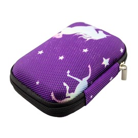 caseroxx Transport Schutztasche für Kinder MP3 Player wie MusicFun, AGPTEK, Zacro, etc. in Einhornmuster- lila