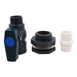 WANGCL 1 Inch PVC Spigot Rain Barre Faucet Kit Rain Barrel Valve with Bulkhead Fitting Adapter for Water Tanks Aquariums Tubs Pools