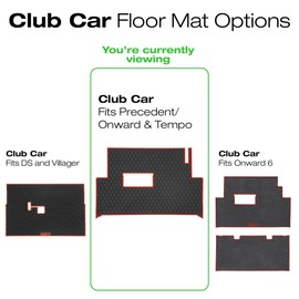 Xtreme Mats Club Car Compatible Golf Cart Mat, Full Coverage Rubber Floor Liner - Fits Club Car Models Precedent (2004-2024+)/Onward & Tempo (2017-2024+)/Villager & V4L (2019-2024+) - Green Trim