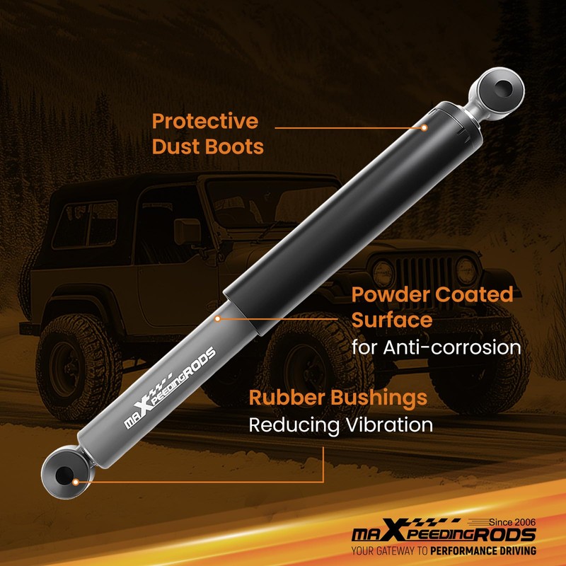 maXpeedingrods Dual Steering Stabilizer for Jeep Wrangler YJ 1987-1995, for