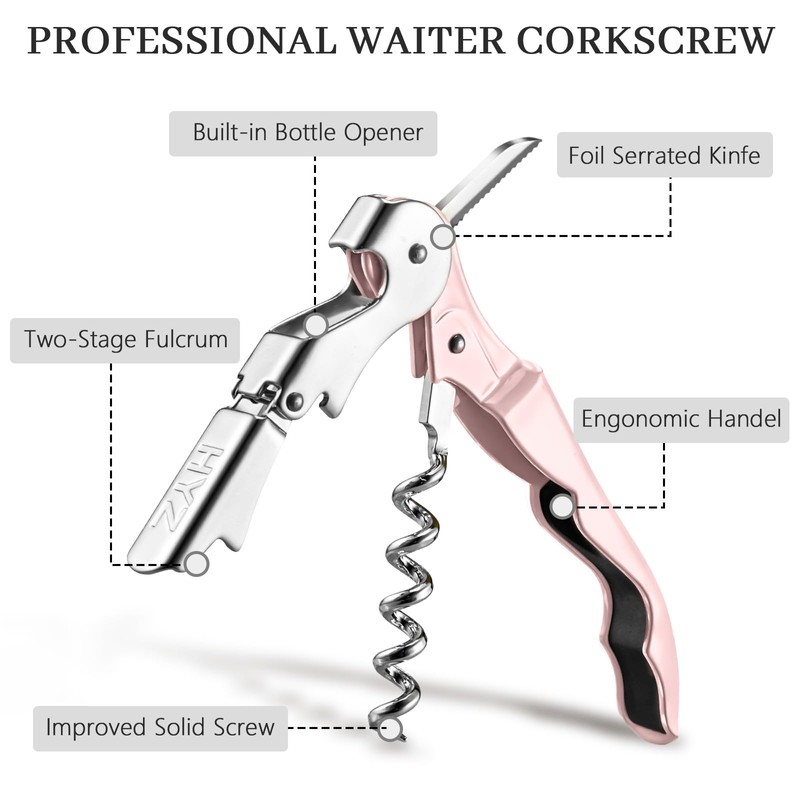 HYZ 2-Pack Wine Opener Waiter Corkscrew, Professional Wine Key for