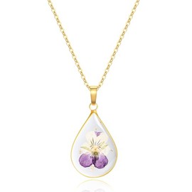 RYKKZ Birth Flower Necklace (Februar Geburtsblume Gold)