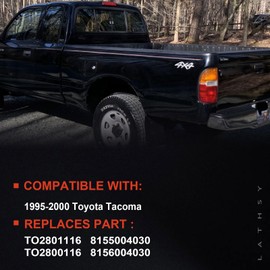 Tail Light Assembly Compatible With 1995-2000 Toyota Tacoma Rear Light Taillights Pair Left and Right Driver and Passenge Side Replace TO2800116 TO2801116 8156004030 8155004030(Red/Amber/Clear Lens)