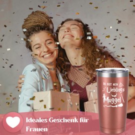 Livole Geschenke für Frauen, Sie, Schwester, Beste Freundin Geschenke Weihnachten, Freundinnen Geschenk, Geburtstagsgeschenk für Frauen - Du bist mein Lieblings Muggel - 600ml Kaffeebecher to go