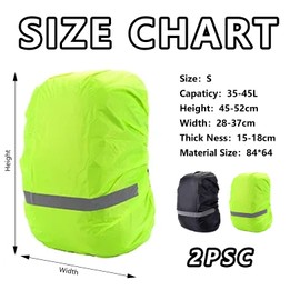 Pack of 2 Rain Cover School Bag, Rain Cover School Bag Rain Cover for School Bag, Reflectors Rain Cover Backpack Rain Cover Backpack, Reflective Accessories, Waterproof Bicycle Bag Protective Cover