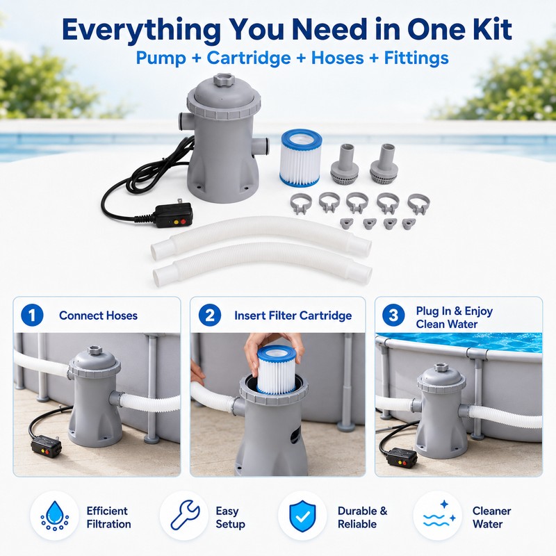 Above Ground Pool Filter Pump for Outdoor Pools – 330