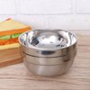 Operitacx 4pcs Double Layer Stainless Steel Bowls Bowls Non- Snack