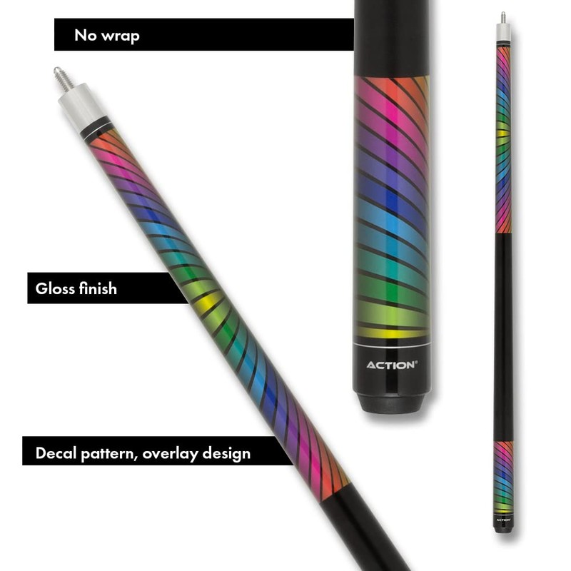 Action Impact - Billiards Pool Cue Stick - Rainbow -