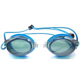 Resurge Sports Anti Fog Racing Swimming Goggles with Quick Adjust Bungee Strap (Blue Mirrored)