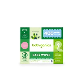 Babyganics Baby Wipes, Unscented Diaper Wipes, 400 Count, (5 Packs of 80), Non-Allergenic and formulated with Plant Derived Ingredients