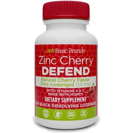 Basic Brands Zinc Lozenges, 100 Count, Cherry