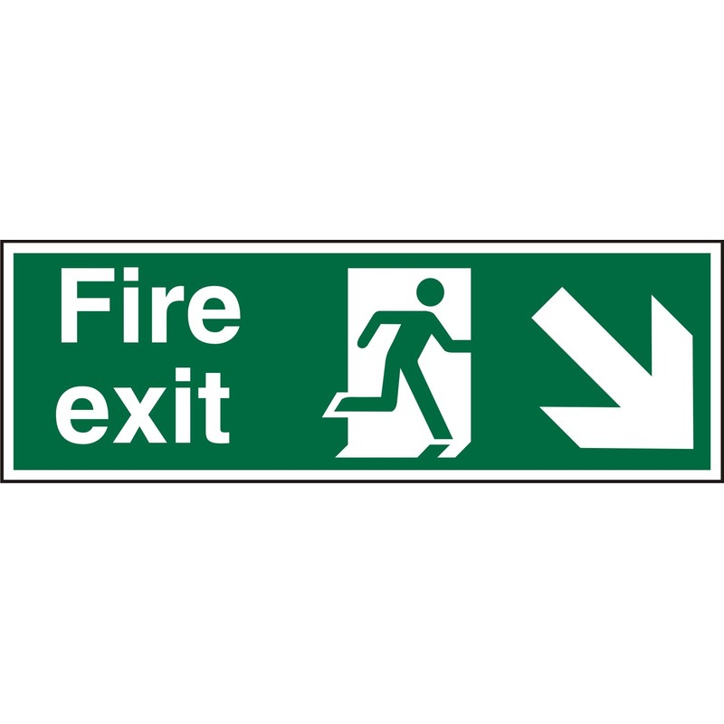 Seco Fire Exit - Fire Exit, Man Running Right, Arrow