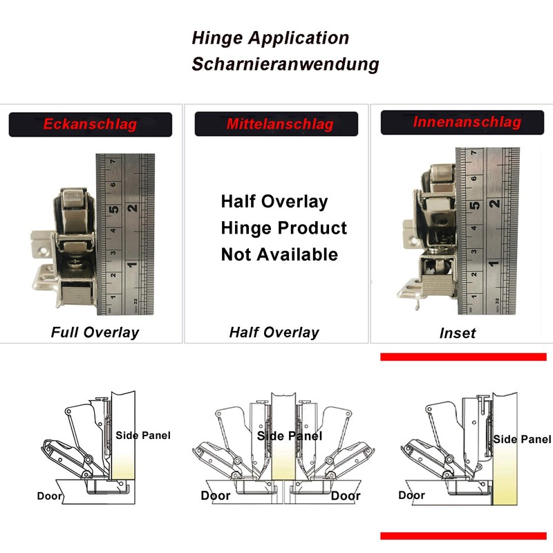 LIKERAINY 165-175 Degree Inset Hinges 35mm with Damper Soft Closing