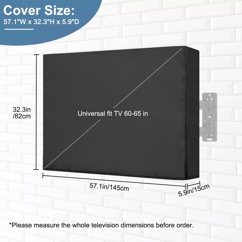 RedTagTown 60-65 inch Outdoor TV Cover Waterproof Dustproof Television Screen