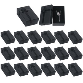 Nwvuop Pack of 24 8 x 5 x 3 cm Gift Box Small Jewellery Gift Boxes Jewellery Box Necklace Earring Gift Box Lid (Black)