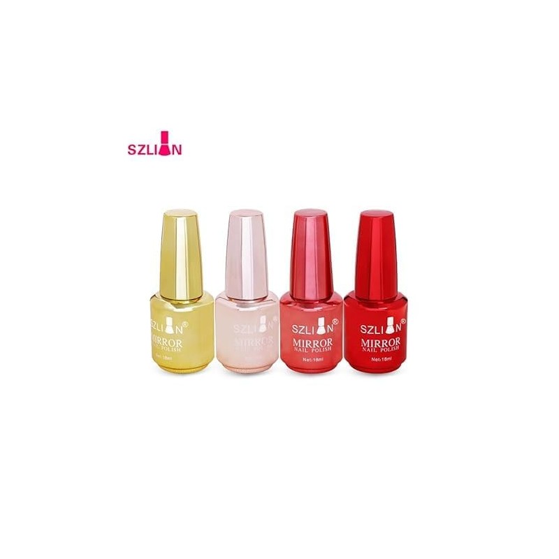 Silver Nail Polish, Metallic Mirror Effect, Metal Long-Lasting Non-Peelable Nail