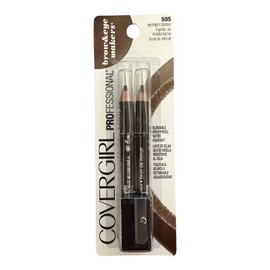 4 Pack Covergirl Brow & Eye Markers Pencil 505 Midnight Brown 2 ct w/ Sharpener