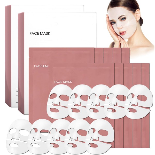 Pack of 10 Organic Collagen Masks, Organic Collagen Deep Hydration