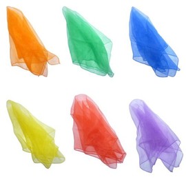 Hoerev Pack of 6,60cmx60cm Clothing Dancing Juggling Scarves For Decoration Colours Scarves,Mixed