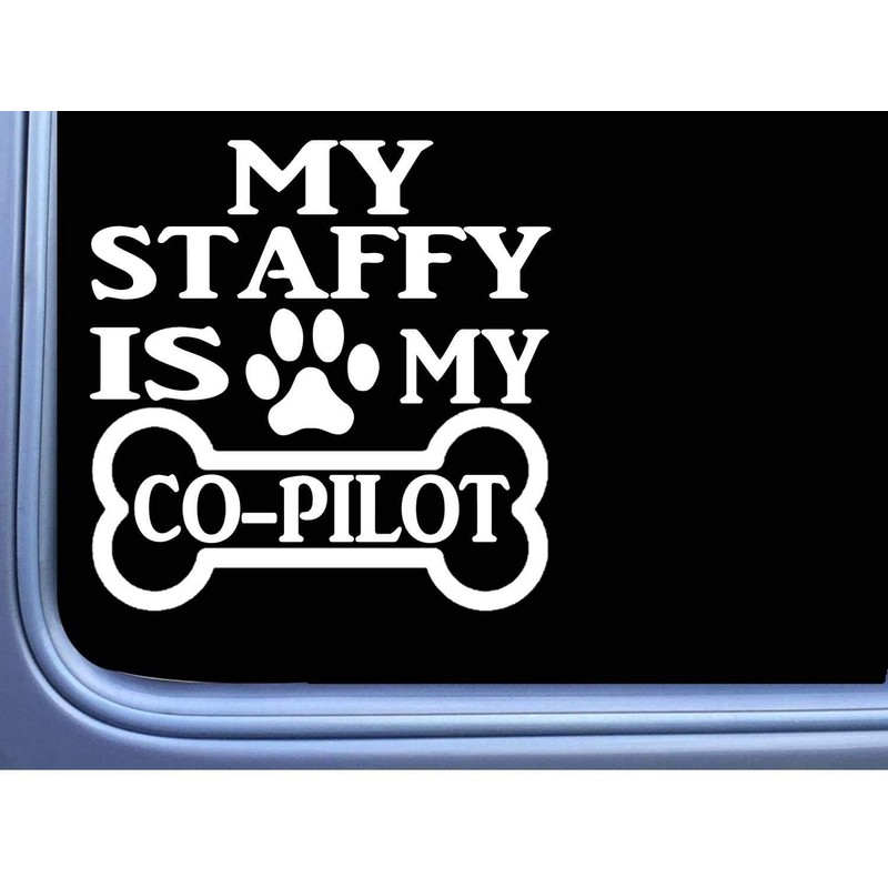 ThatLilCabin - My Staffy is My Copilot Sticker 6" car
