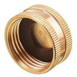 Tuperoymse Garden Hose Female End Cap, Brass Spigot Cap with Extra 12 Washers, 3/4 Inch, 4-Pack