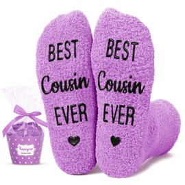 HAPPYPOP Cousin Gifts for Women - Gifts for Cousins Female, Mothers Day Birthday Socks Stocking Stuffers