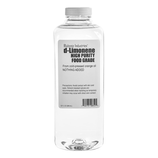 Blubonic d'Limonene HP (Highest Purity) Food-Grade, Limonene, Solvent, Degreaser, Medicinal, 32 fl oz