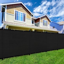 Shade&Beyond 5'x96' Black Privacy Screen 90% Visibility Blockage Fence Sreen 170 GSM Fencing Mesh Fence Panel for Wall Garden Yard Backyard Indoor Outdoor Home Decoration,A517