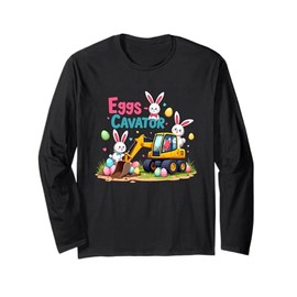 Bunny Easter Excavator Eggs-Cavator Toddler Boys Kids Easter Maglia a Manica