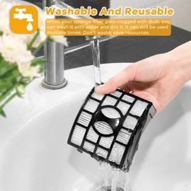 Sansoak NZ801UKT Filters for Shark Powered Lift Away Duoclean Upright Vacuum NZ801UK, AZ910UK, AZ910UKT, NV620UKT, NV680, NV681, NV800, NV801, AX910, 2 HEPA Filters +2 Felt & Foam Filters