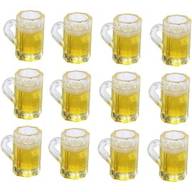 12Pcs Beer Cup, Miniature Cups, Dollhouse Mug Model for Miniature Dollhouse Accessories with Realistic Looking Beer Practical Processed Party Accessories