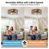 ropelux Caged Ceiling Fan with Lights, Rustic Farmhouse Low Profile