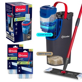O-Cedar H2prO Flat Mop System - Type: H2pr0 System + 2 Refills