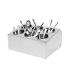 DUTTIETY Flatware Organizers Stainless Steel, 6 Holes Cylinder Flatware Organizer,