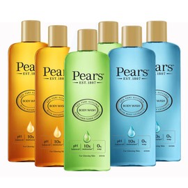 Pear Pure and Gentle Body Wash with Natural Oils 250 ml (2 Pack) & With Mint Extracts 250ml (2 Pack) & Lemon Flower Extracts 250ml (2 pack) Pears Body Wash Bundle (Total 6 Pack)