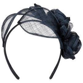 Seeberger Kaljeta Sinamay Fascinator Headdress Occasion Hat Bridal Hat (One Size - Dark Blue), navy