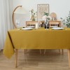 Biscaynebay Textured Fabric Rectangle Table Cloth 52x70 Inches, Gold Water