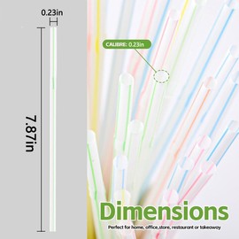 100Pcs Pinstripe Disposable Straws, Plastic Straws for Bubble Tea, Popping Pearls, Straws Disposable Plastic for Drinks, Colorful Disposable Party Straws for Juice Drinks Straws Party Supplies