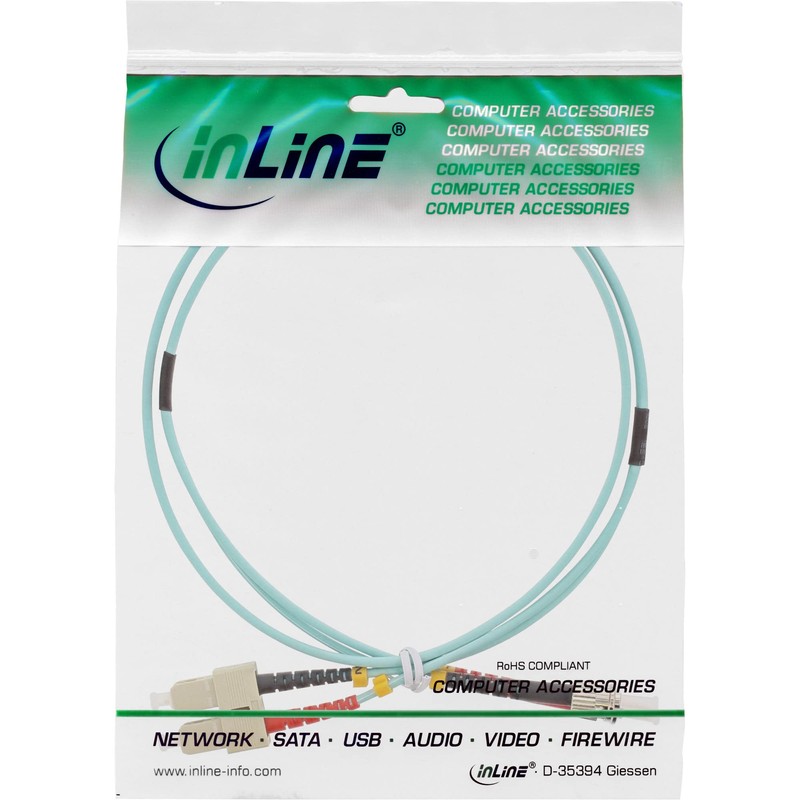 InLine® 82504O LWL Duplex Cable SC/ST 50/125 µm OM3/0.5 m