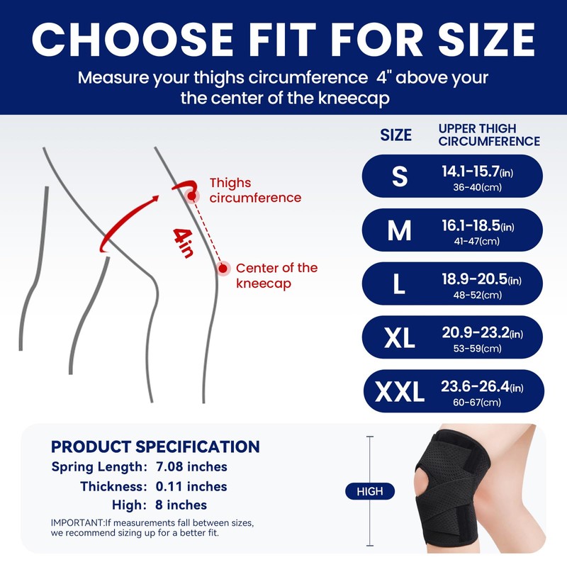 JOMVD Knee Brace for Meniscus Tear, Knee Pain,ACL, Adjustable Breathable