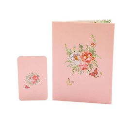 Pop Up Greeting Card 5.9x7.8 Inch/15x20 Centimeter Butterflies and Flowers- 3D Cards For Birthday, Valentine's Day,Anniversary, Mothers Day, Thank You Cards, Congratulation Card, Love Card, All Occasion (Type 2)