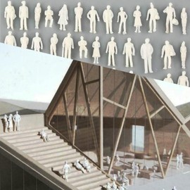 YINSHIU 100 Pieces Of White 1:75 Scale 10-25mm Children And Adults Character Models Sealed Bag Packaging Figures Miniature Figures Little People Model Train