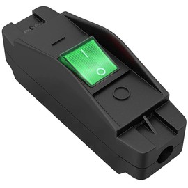 Inline On/Off Cord Switch, 30A AC125V/250V Large Current Heavy Duty Appliance Rocker Light Switch for High Power Lamp or Equipment, Green Led