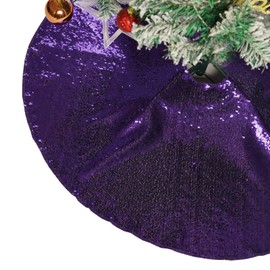 PartyDelight Sequin Christmas Tree Skirt 70" Purple