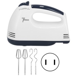 Hand Mixer Portable 7 Gears Lightweight White Stainless Steel Electric Hand Mixer for Kitchen Home RestaurantUS Plug 110V