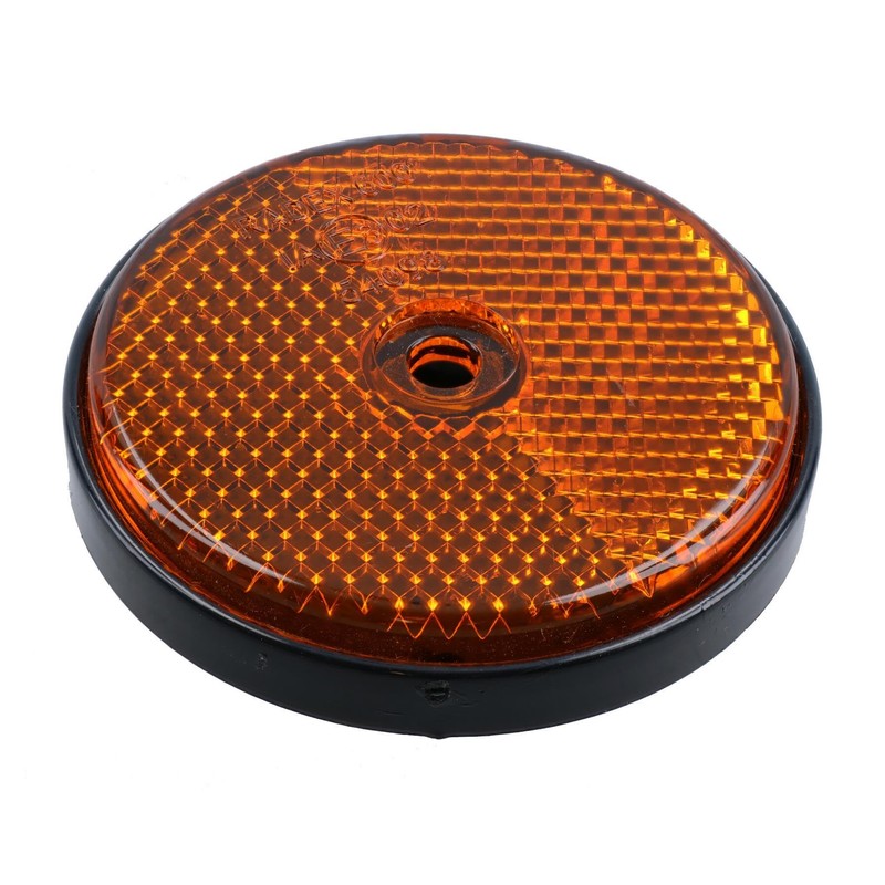 4 x Orange Amber Round Circular Reflectors for Driveway Gate